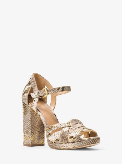 Michael Michael Kors Annaliese Embossed Leather Platform 